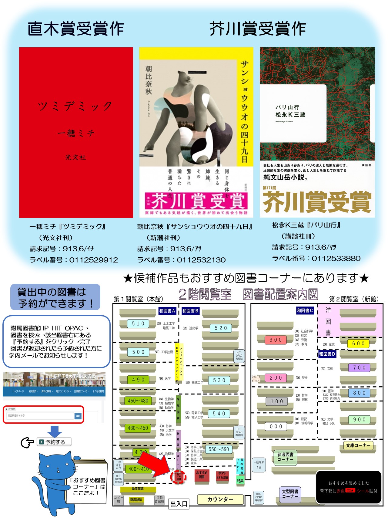 第171回 芥川賞・直木賞の候補作が入荷